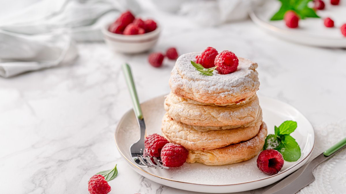 Fluffy Japanese-inspired low carb pancakes with cottage cheese