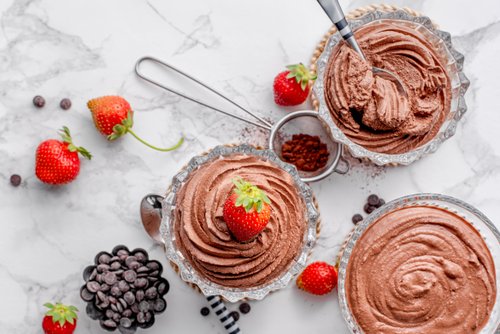 Chocolate cottage cheese mousse