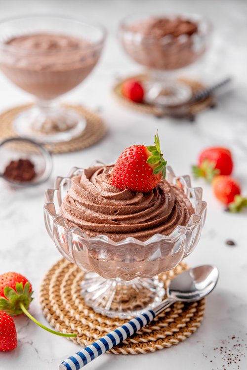 Chocolate cottage cheese mousse