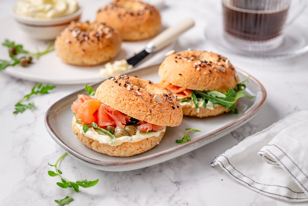 Keto cottage cheese bagels