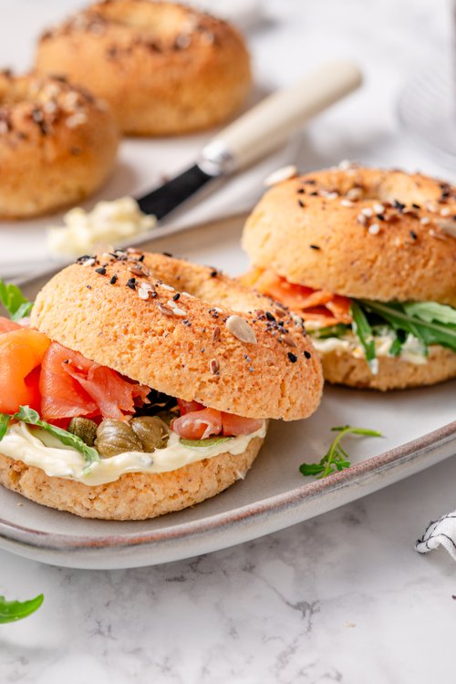 Keto cottage cheese bagels