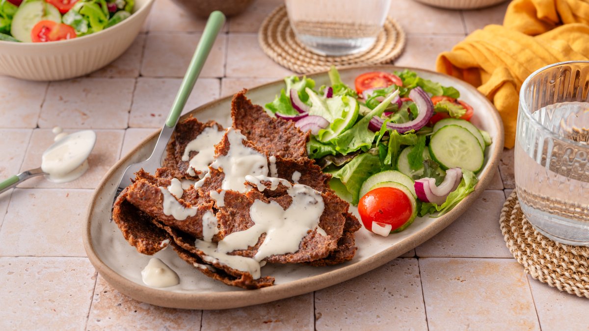 Viral keto beef doner kebab with garlic sauce