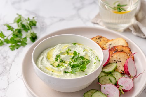 Garlic herb cottage cheese dip