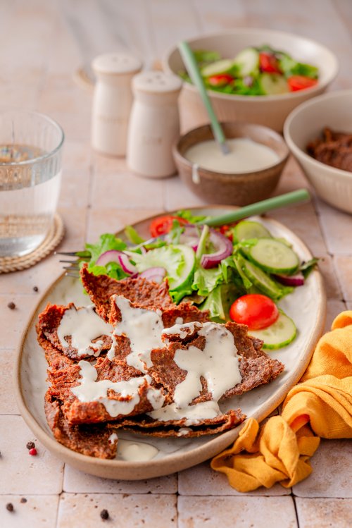 Viral keto beef doner kebab with garlic sauce