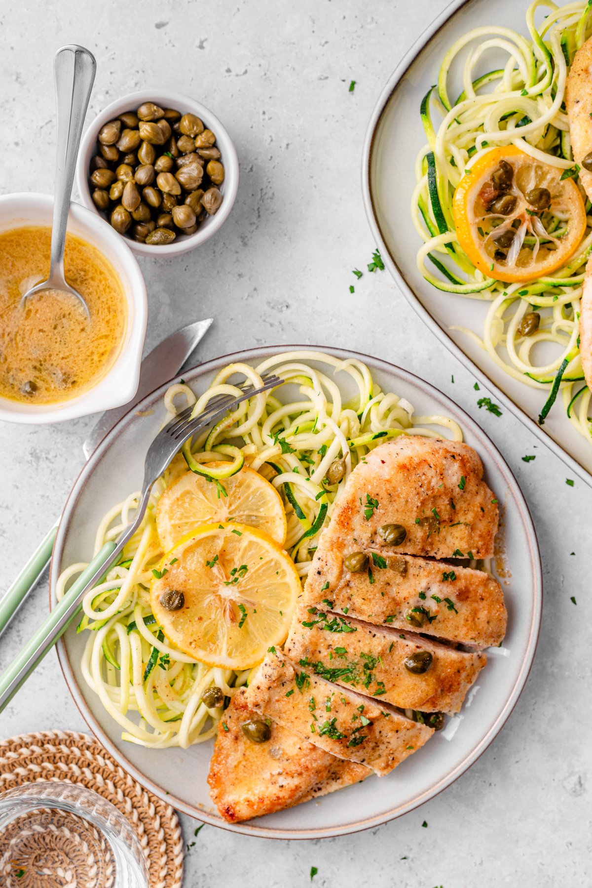 Keto chicken piccata with zucchini noodles