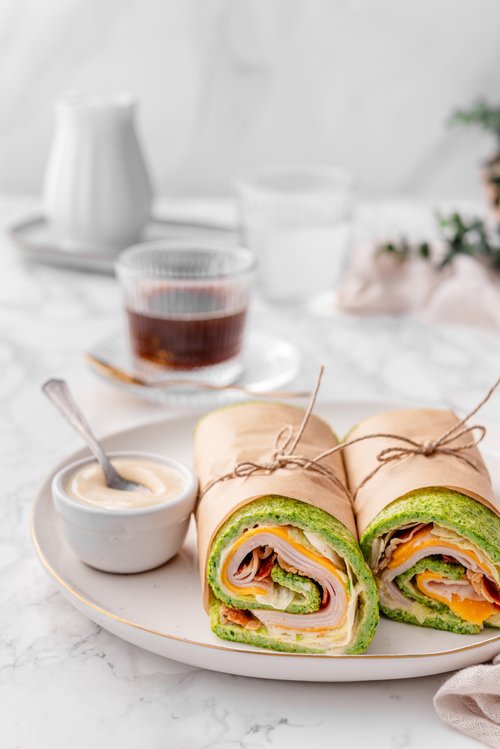 High protein spinach club wrap