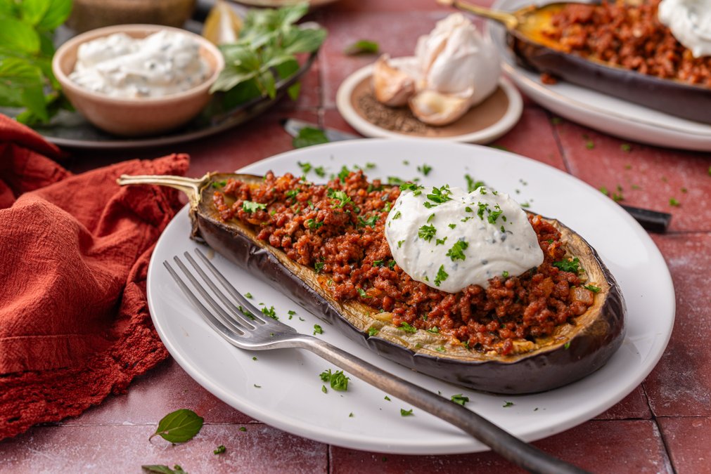Low carb Turkish stuffed eggplant