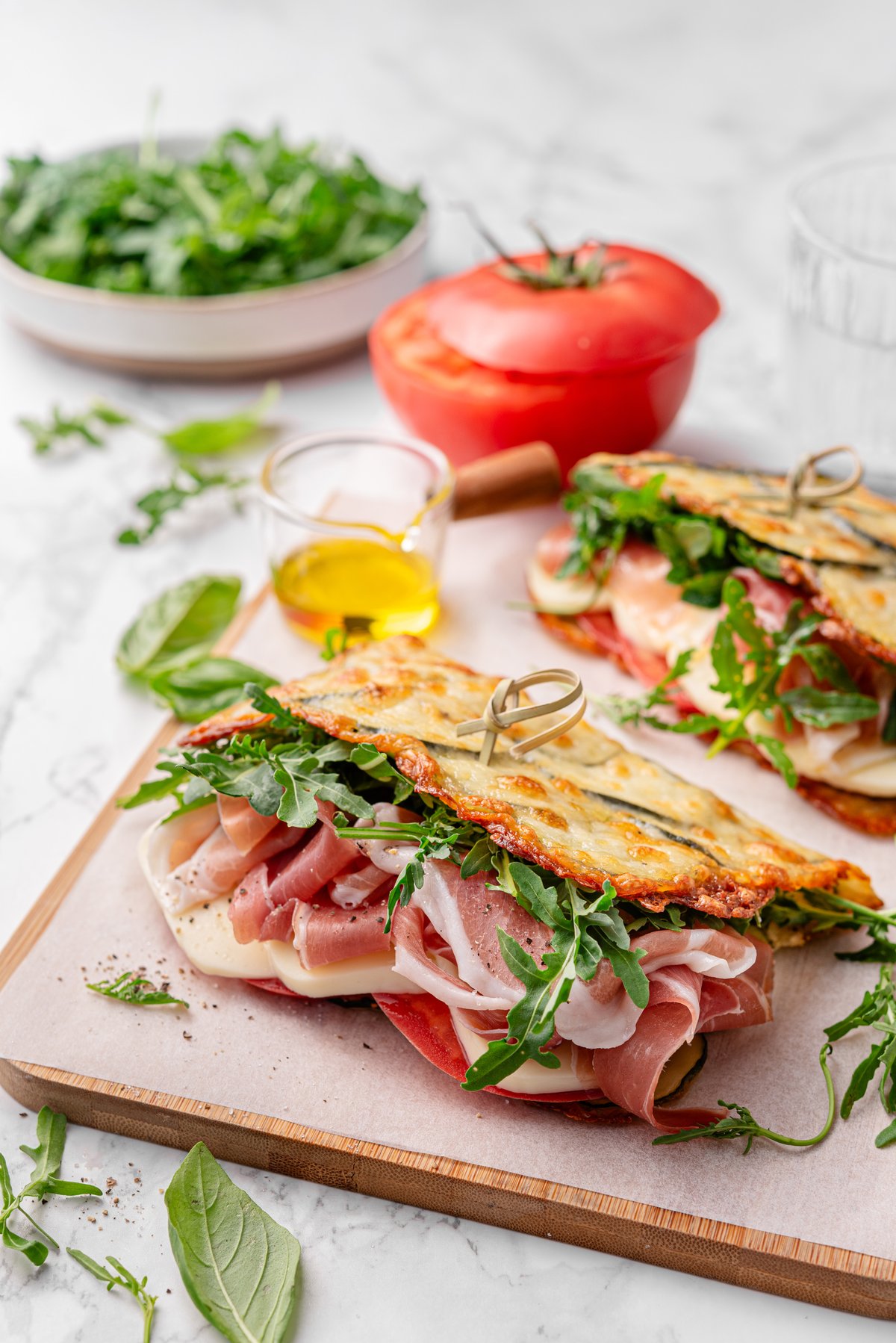 Low-carb Italian zucchini wraps