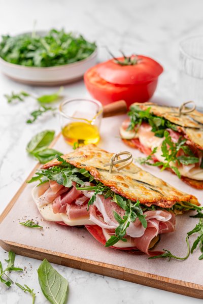 Low-carb Italian zucchini wraps