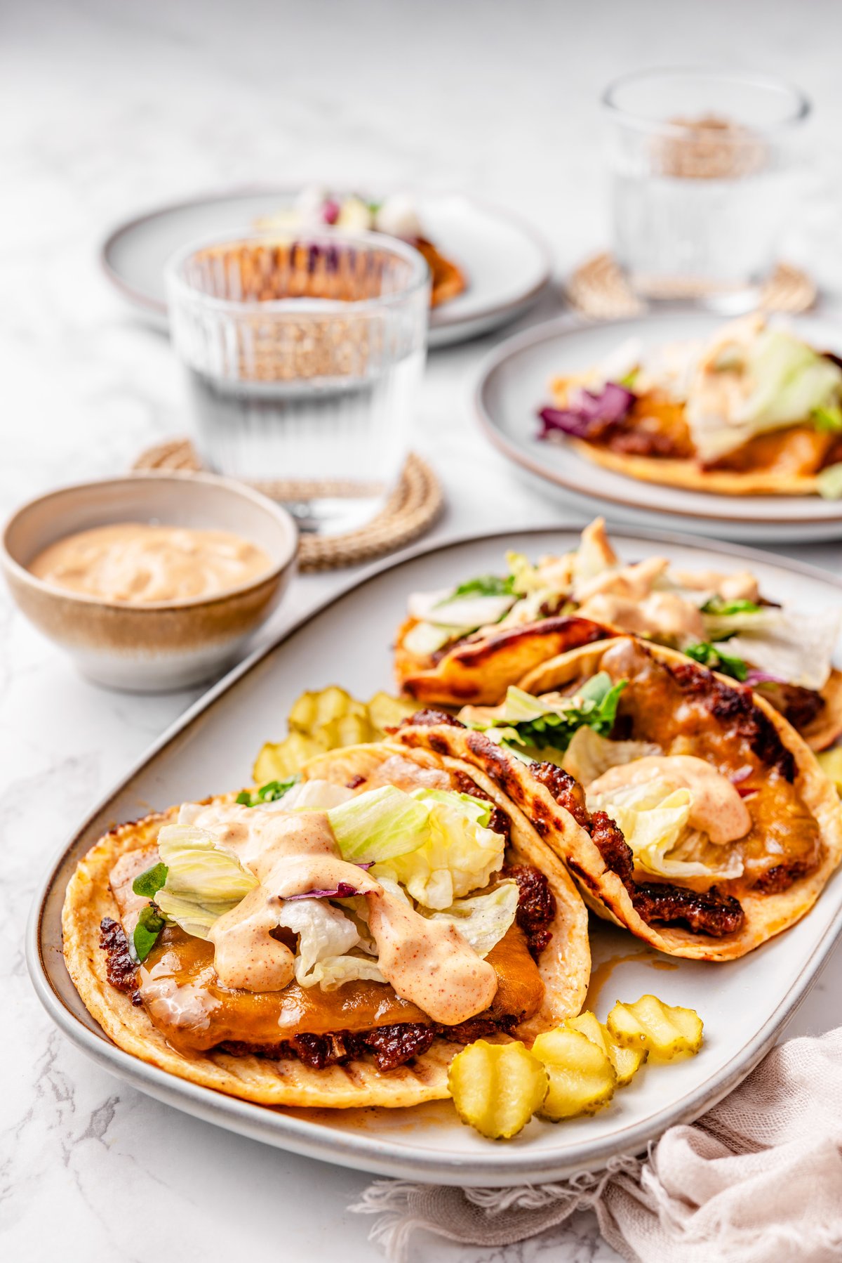 Smashed keto beef tacos