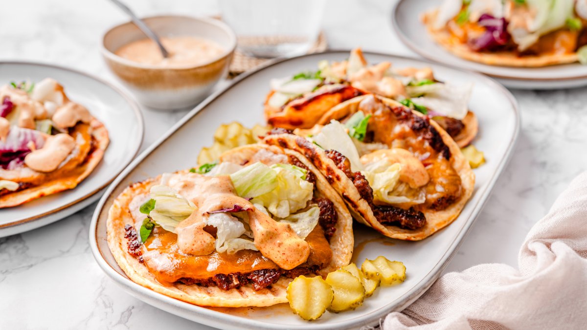 Smashed keto beef tacos