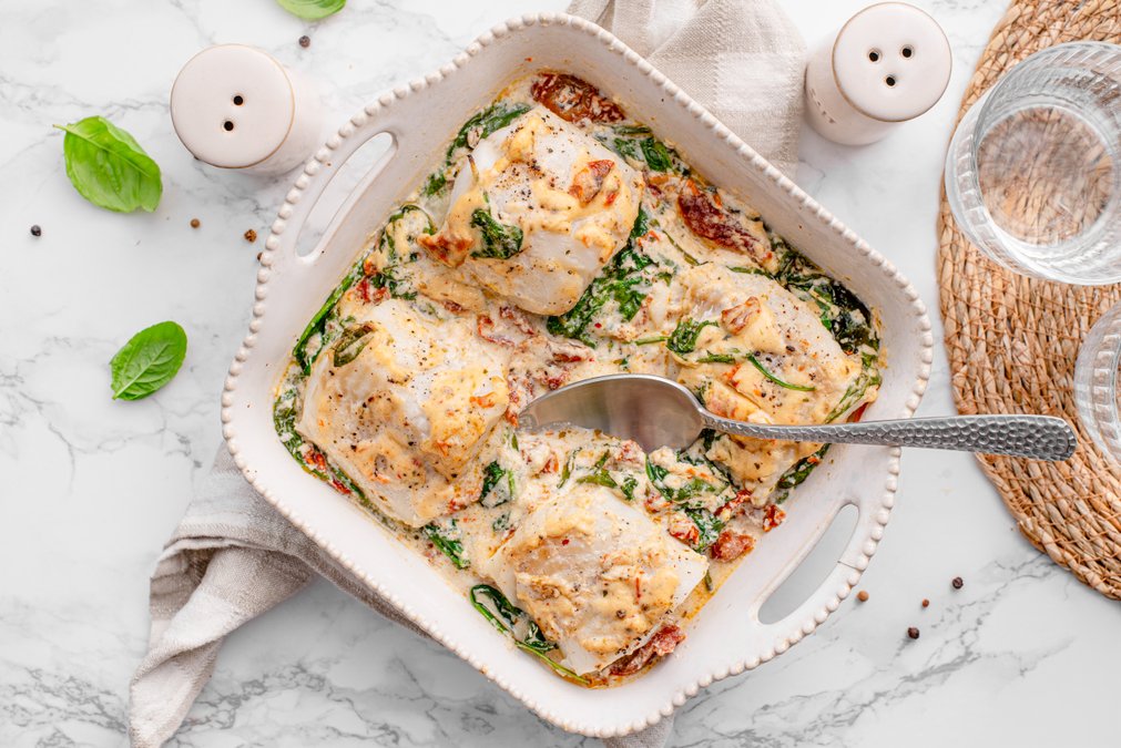 Tuscan cod casserole