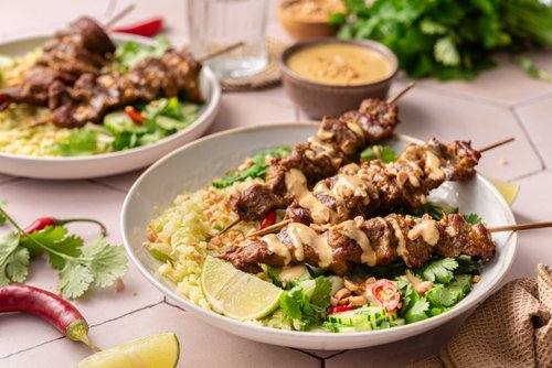Beef satay skewers
