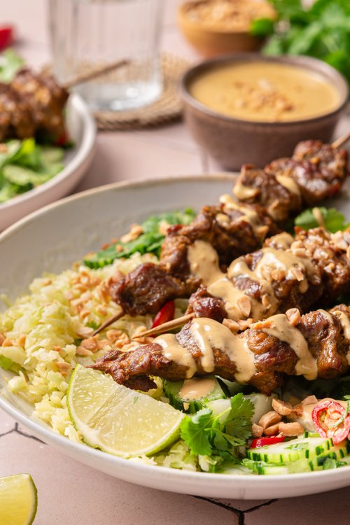 Beef satay skewers