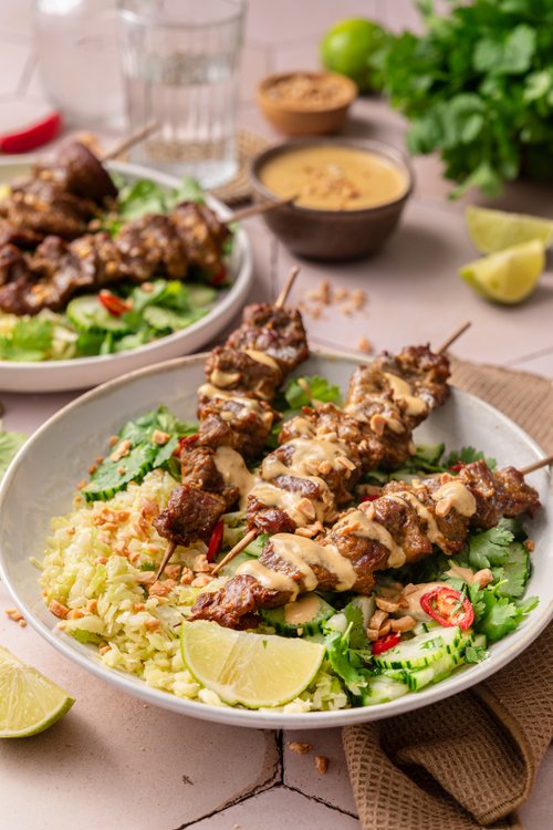 Beef satay skewers