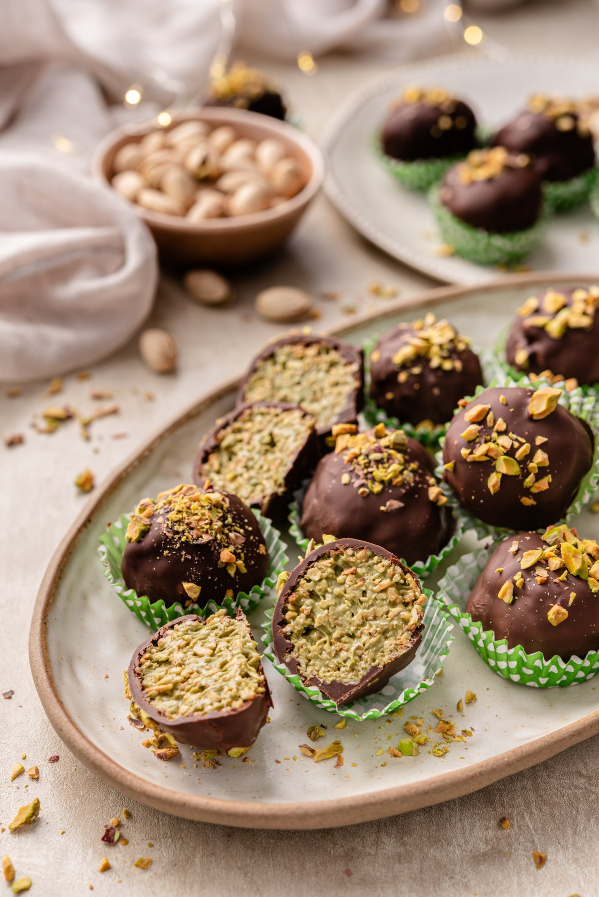 Low carb Dubai chocolate truffles