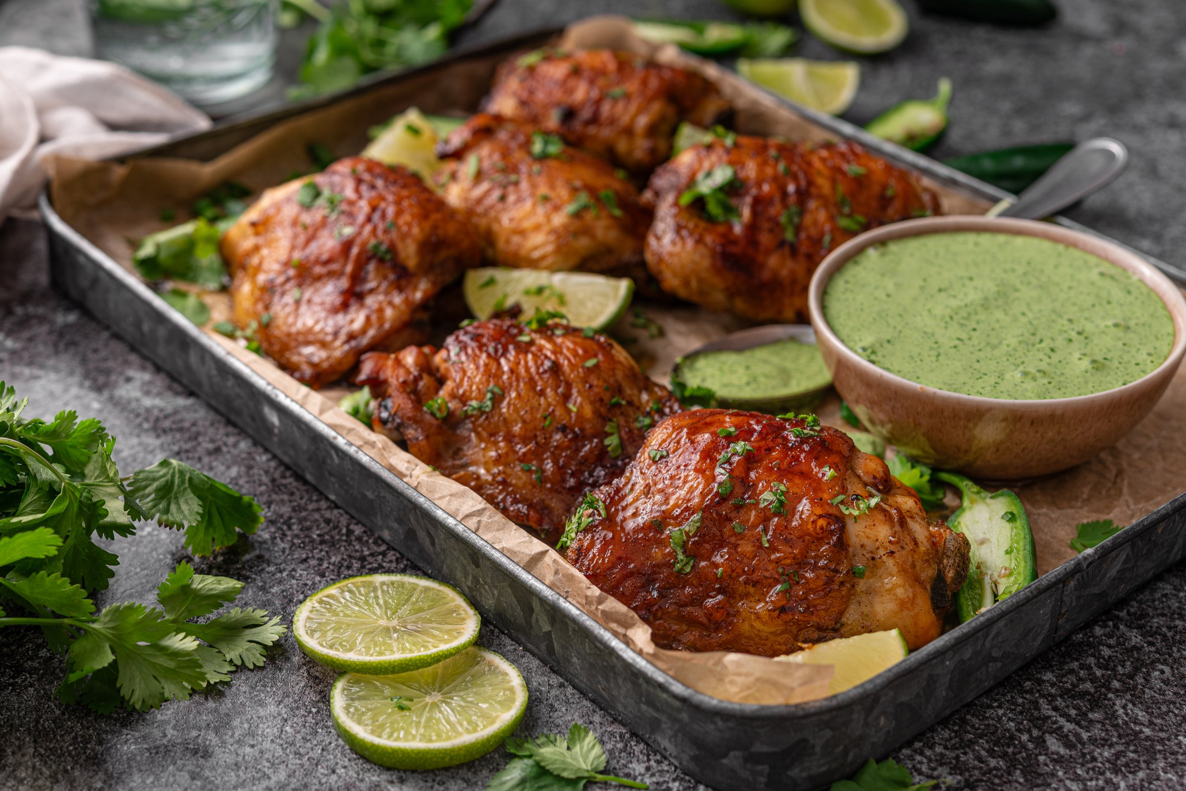 Peruvian chicken recipe with green sauce