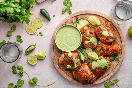 Peruvian chicken with green sauce