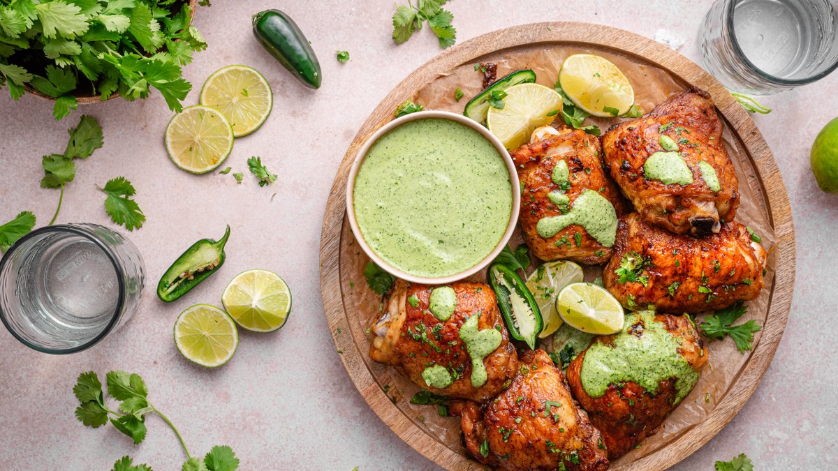 Peruvian chicken with green sauce