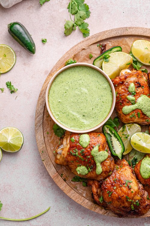 Peruvian chicken with green sauce