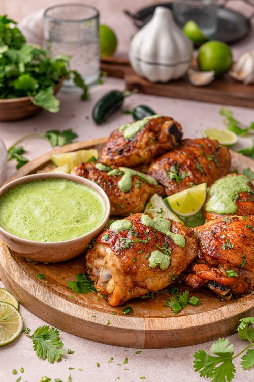 Peruvian chicken with green sauce